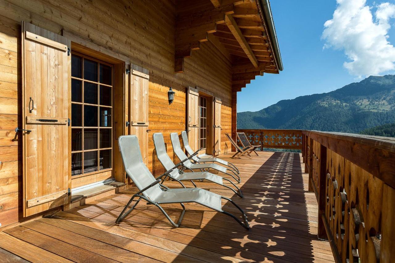 Chalet Le Chapeau La Tzoumaz Eksteriør bilde