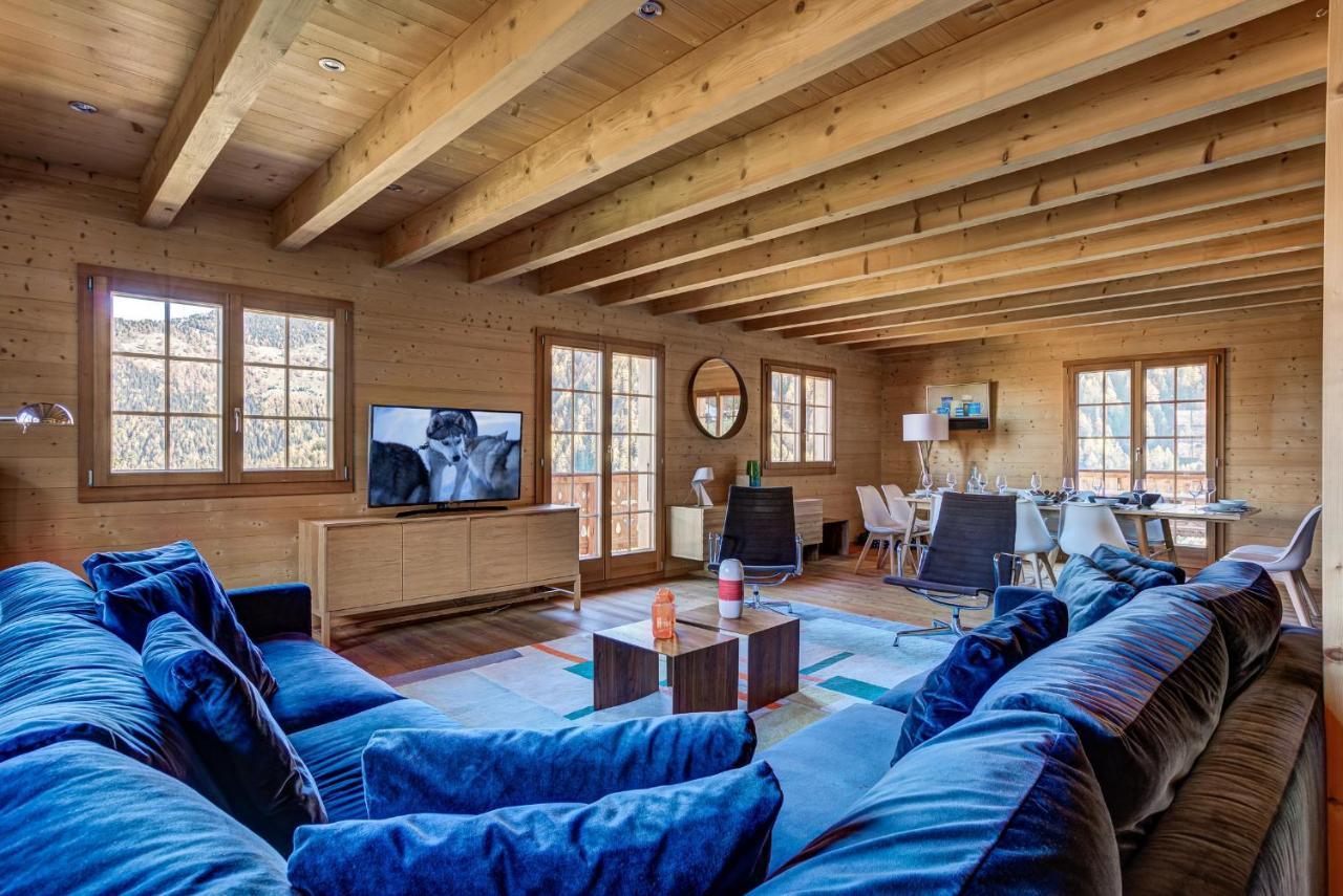 Chalet Le Chapeau La Tzoumaz Eksteriør bilde