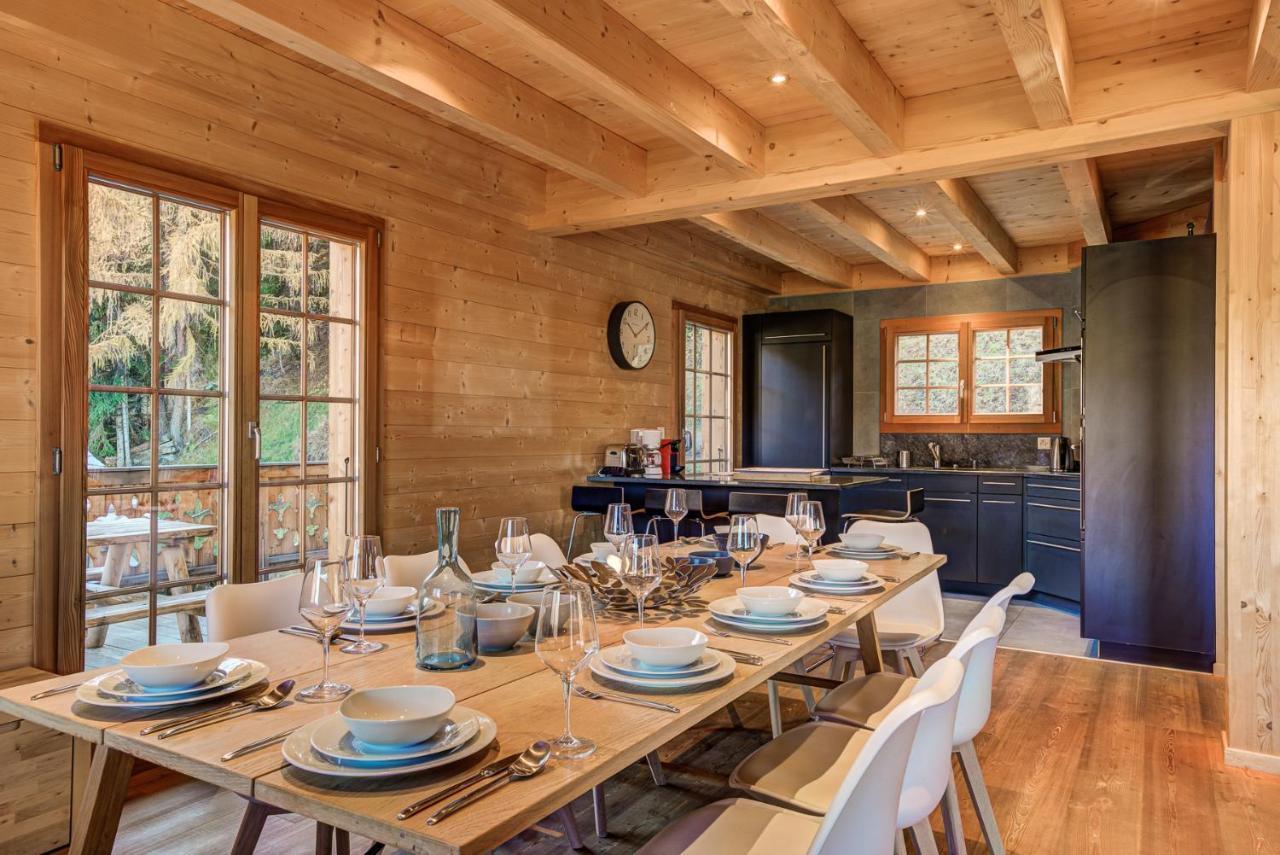 Chalet Le Chapeau La Tzoumaz Eksteriør bilde